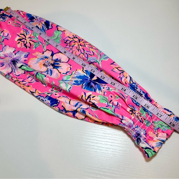 Lilly Pulitzer Lessa Top, Pink Isle Last Bud Not Least - Picture 12 of 14